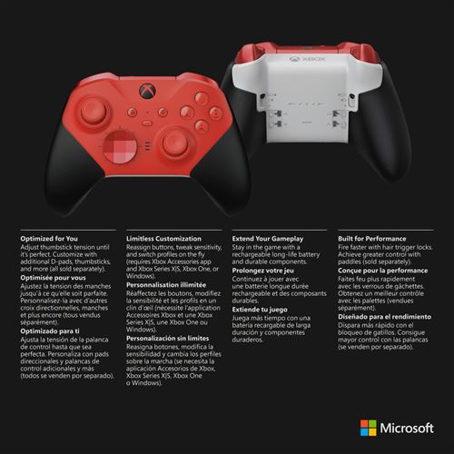 XBOX MANETTE ELITE ROUGE