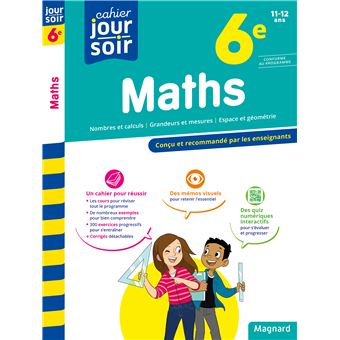 CAHIER JOUR SOIR MATHS 6E CONCU ET