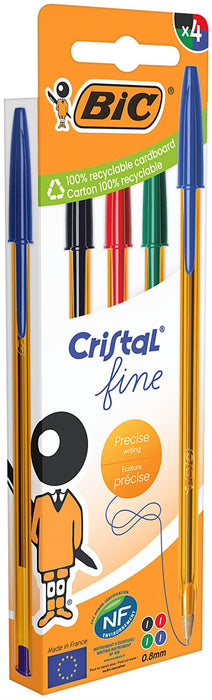 BIC POCH 4 CRISTAL FINE  ASS