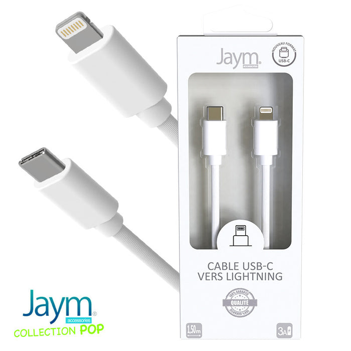 CABLE USB C VERS LIGHTNING 1.5M 3A