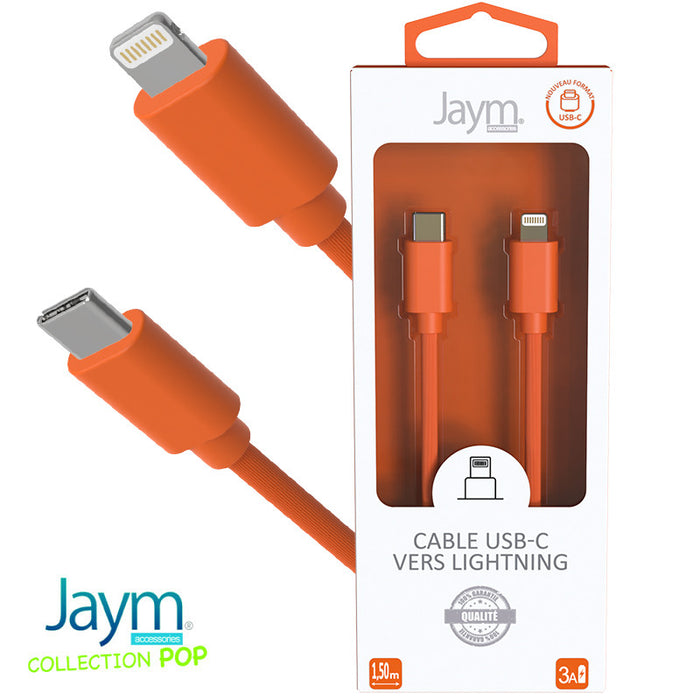 CABLE USB C VERS LIGHTNING 1.5M 3A