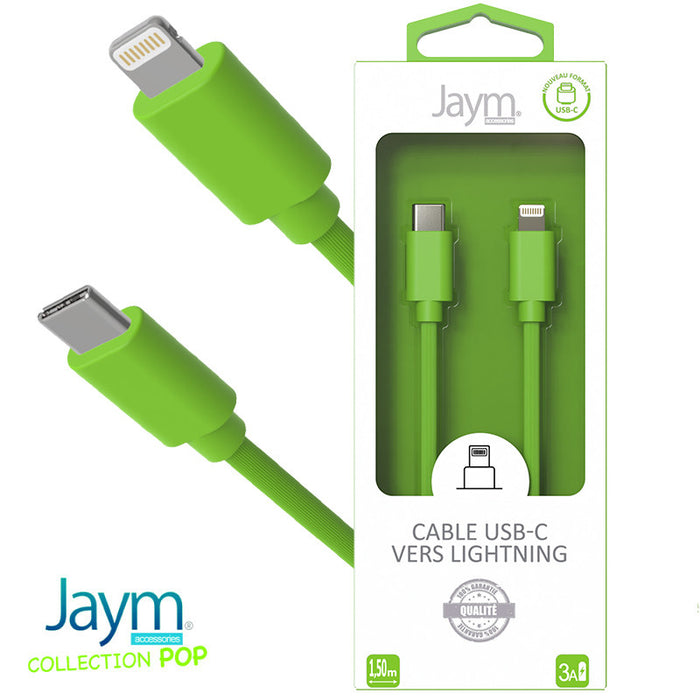 CABLE USB C VERS LIGHTNING 1.5M 3A