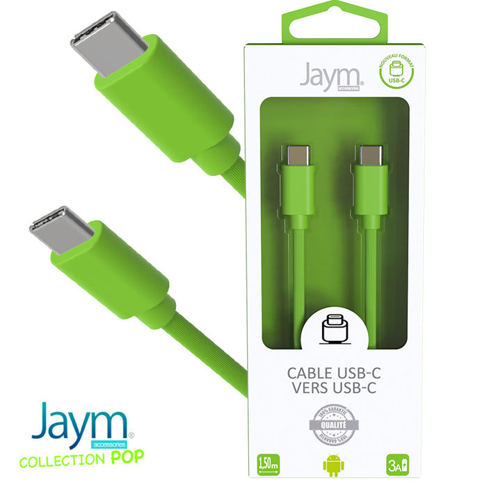 CABLE USB-C VERS TYPE-C 1.5M 3A