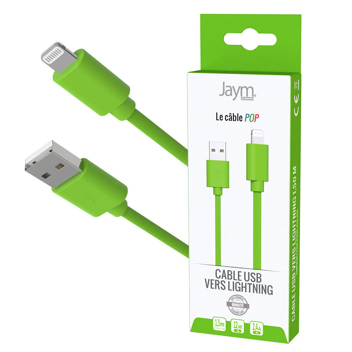 CABLE USB VERS LIGHTNING 1.5M 2.4