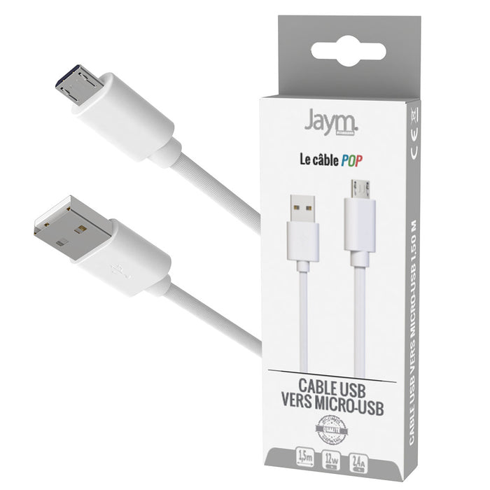 CABLE USB VERS MICRO-USB 1.5M 2.4A