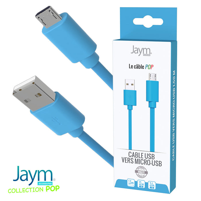 CABLE USB VERS MICRO-USB 1.5M 2.4A