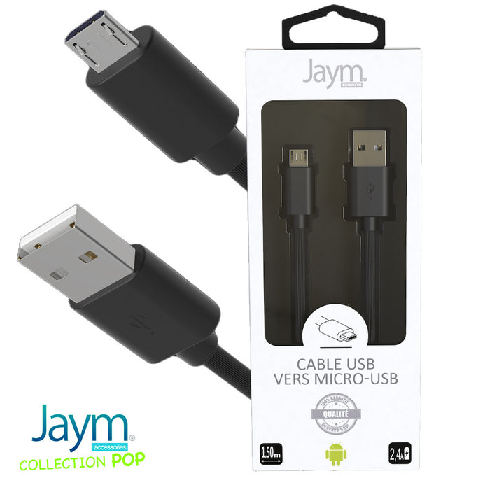 CABLE USB VERS MICRO-USB 1.5M 2.4A