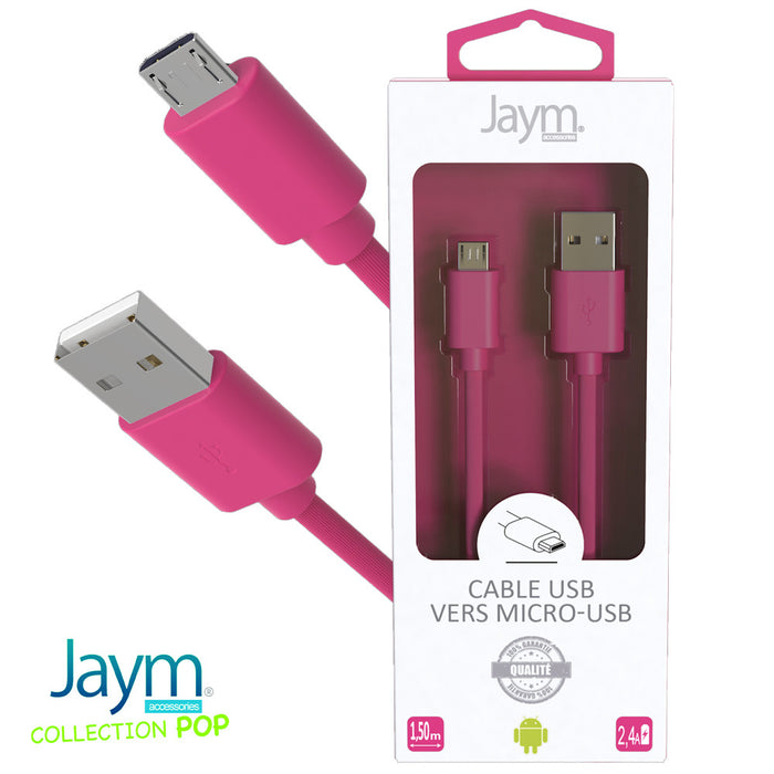 CABLE USB VERS MICRO-USB 1.5M 2.4A