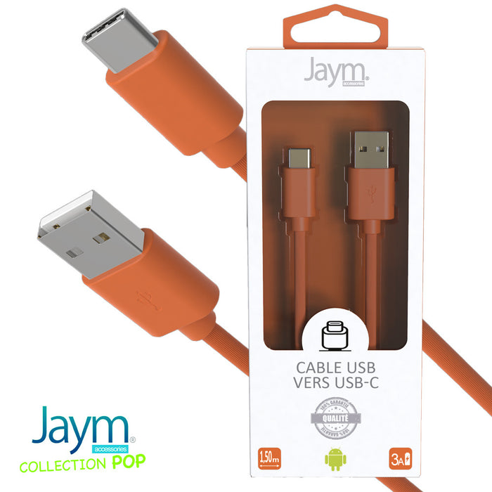 CABLE USB / TYPE-C 1.5M 3A ORANGE