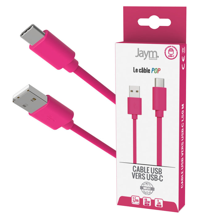 CABLE USB VERS TYPE-C 1.5M 3A ROSE