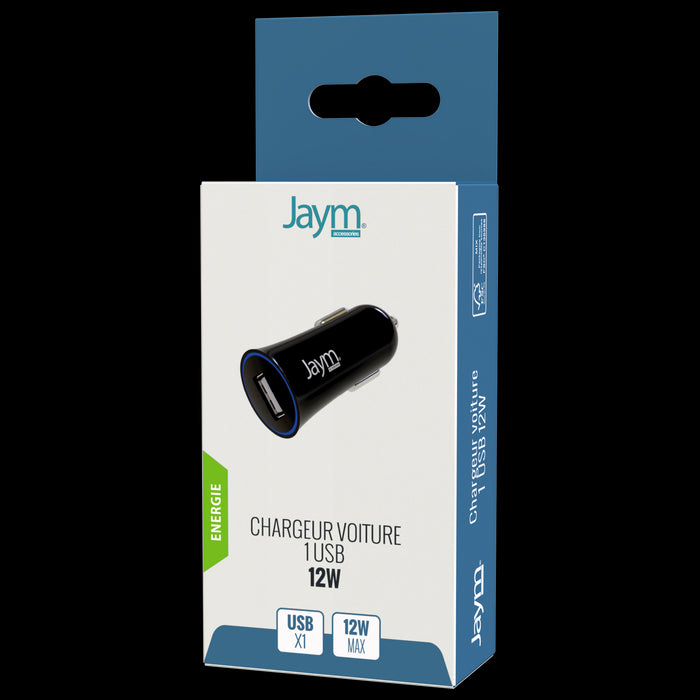 CHARGEUR VOITURE USB-A 5W NOIR -