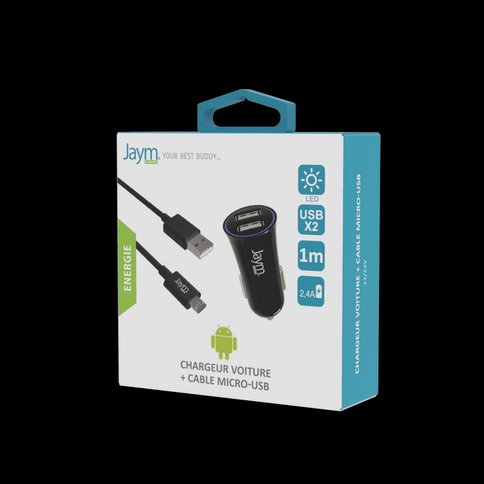 PACK CHARGEUR VOITURE 2 USB 12W