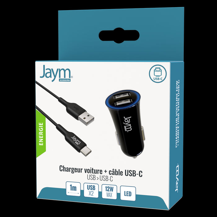 PACK CHARGEUR VOITURE 2 USB 12W